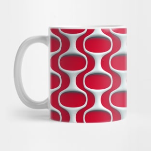 Retro Modern Pattern on Red Mug